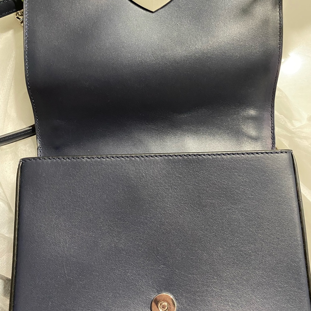 Kate Spade Amelia Jeweled Blue Denim Crossbody Bag with Chain Strap. NWOT - Picture 9 of 9